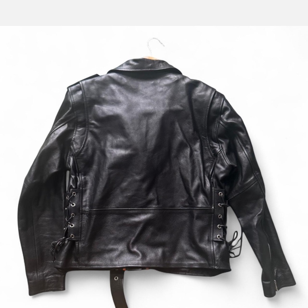 Black Leather Biker Jacket Wilson’s Leather Sz XL Women’s - Picture 2 of 5